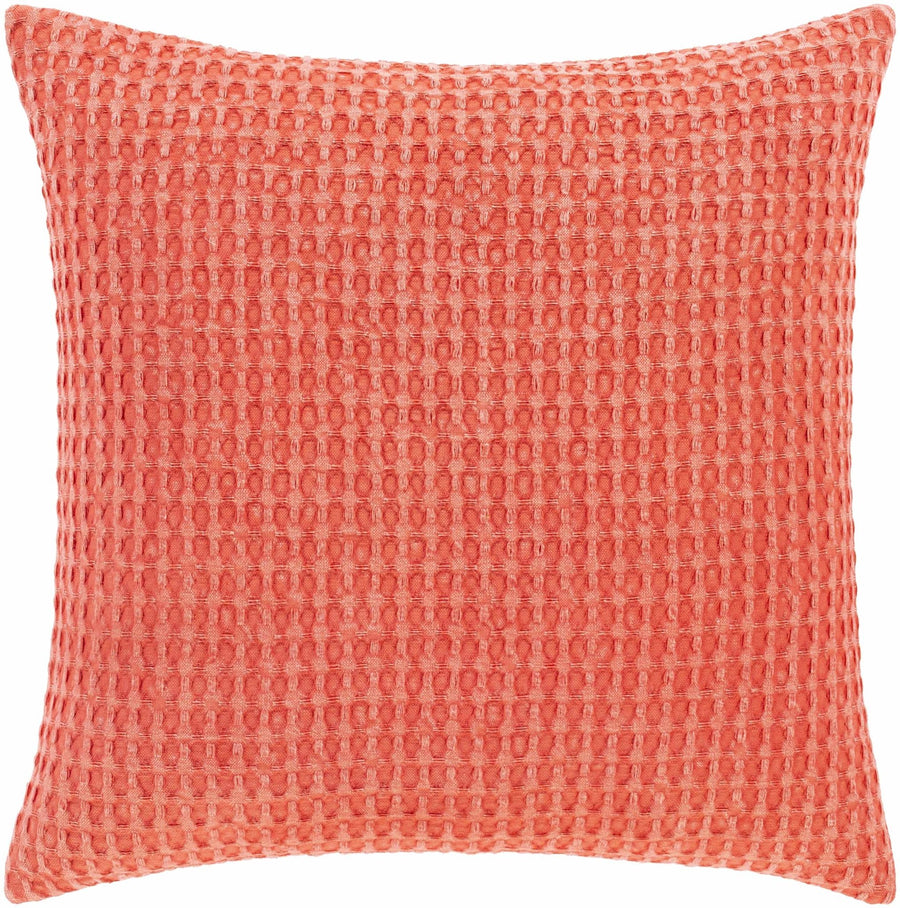 Peach Modern Textured Cotton Square Throw Pillow - The Rug Decor