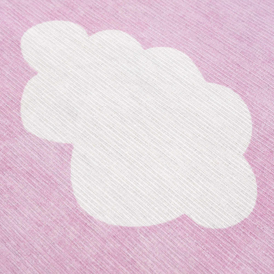 Pink and Ivory Cloud printed Washable Kids Rug, Perfect for kids room - The Rug Decor