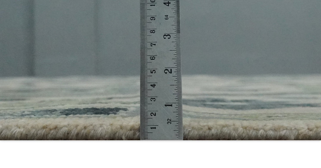 Pink, Charcoal and Green Hand knotted Oushak Traditional Wool Area Rug - The Rug Decor