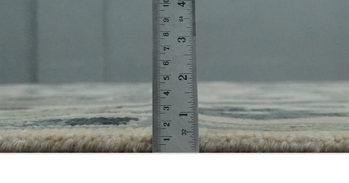 Pink, Charcoal and Green Hand knotted Oushak Traditional Wool Area Rug - The Rug Decor