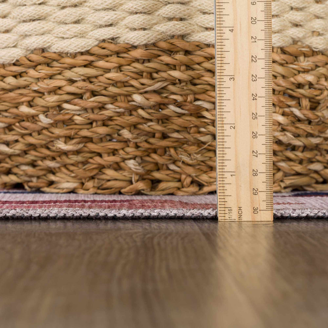 Playful Light Pink, Brown and Charcoal Washable Kids Rug with Cartoon Printed - The Rug Decor