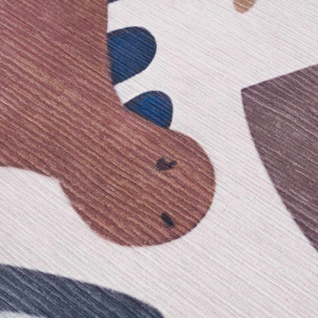 Playful Light Pink, Brown and Charcoal Washable Kids Rug with Cartoon Printed - The Rug Decor