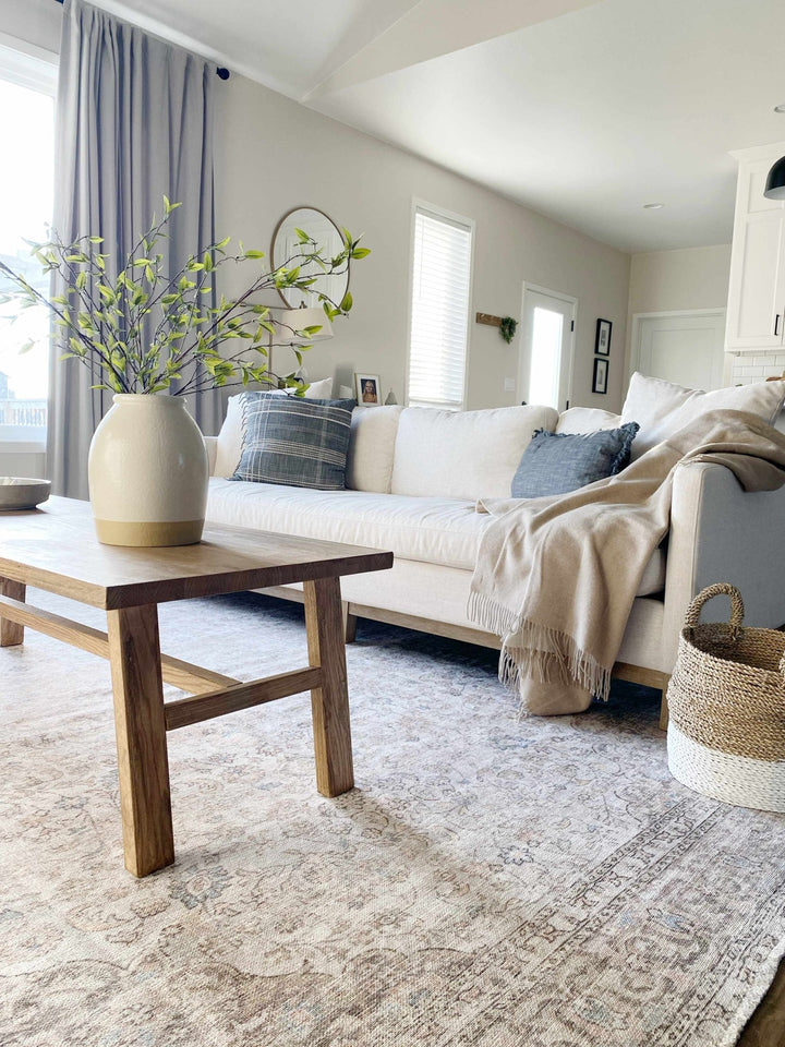 Premium Antique style Ivory, Beige and Brown Traditional Medallion Washable Area Rug - The Rug Decor