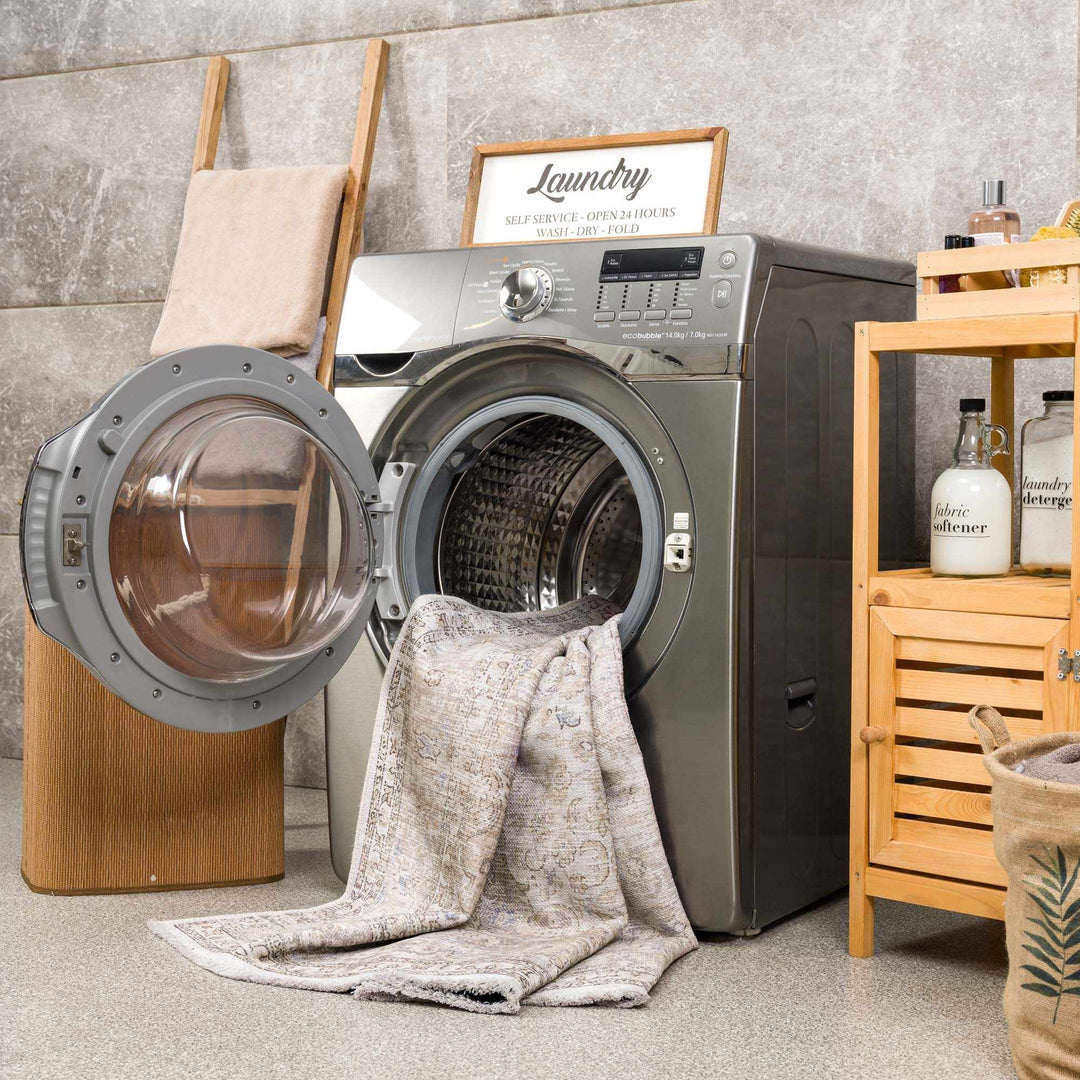 Premium Antique style Ivory, Beige and Brown Traditional Medallion Washable Area Rug - The Rug Decor