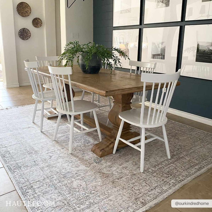 Premium Antique style Ivory, Beige and Brown Traditional Medallion Washable Area Rug - The Rug Decor