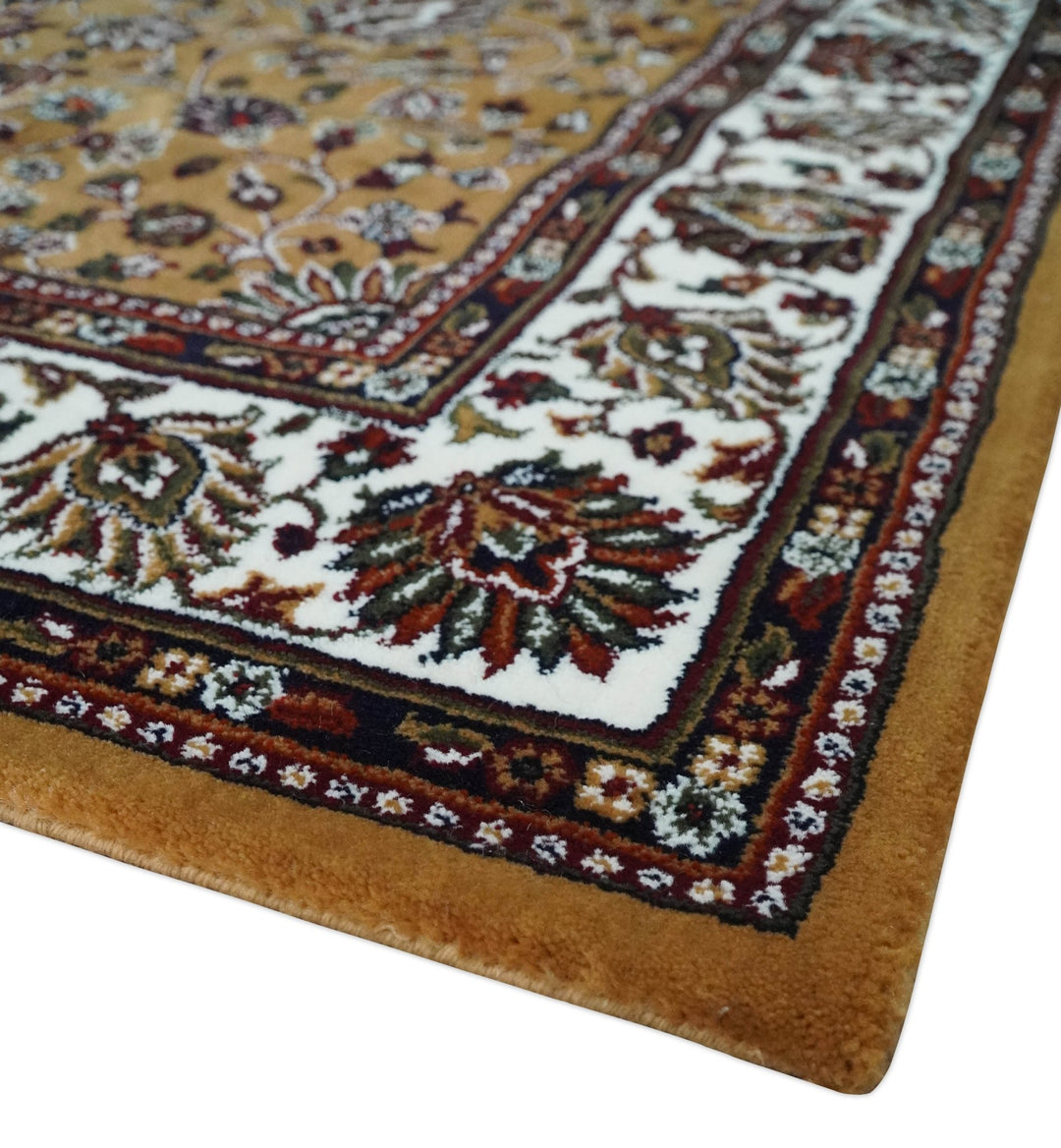 Premium Look 5x7 Rust, Ivory and Brown Traditional Floral Area Rug - The Rug Decor
