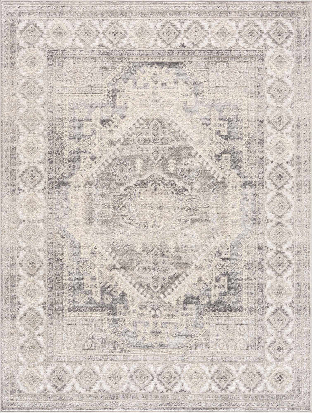 Premium look Beige, Gray and Taupe Traditional Heriz Medallion area rug - The Rug Decor