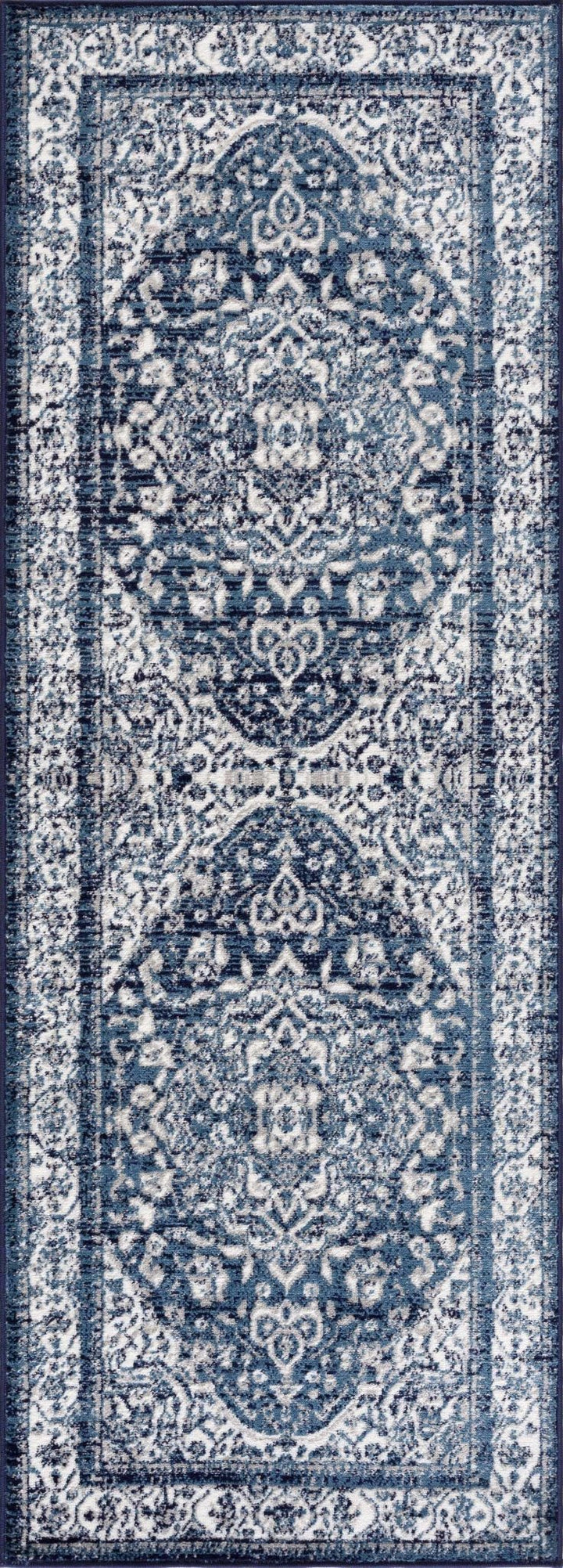 Premium look Blue and ivory Traditional Medallion Area Rug - The Rug Decor