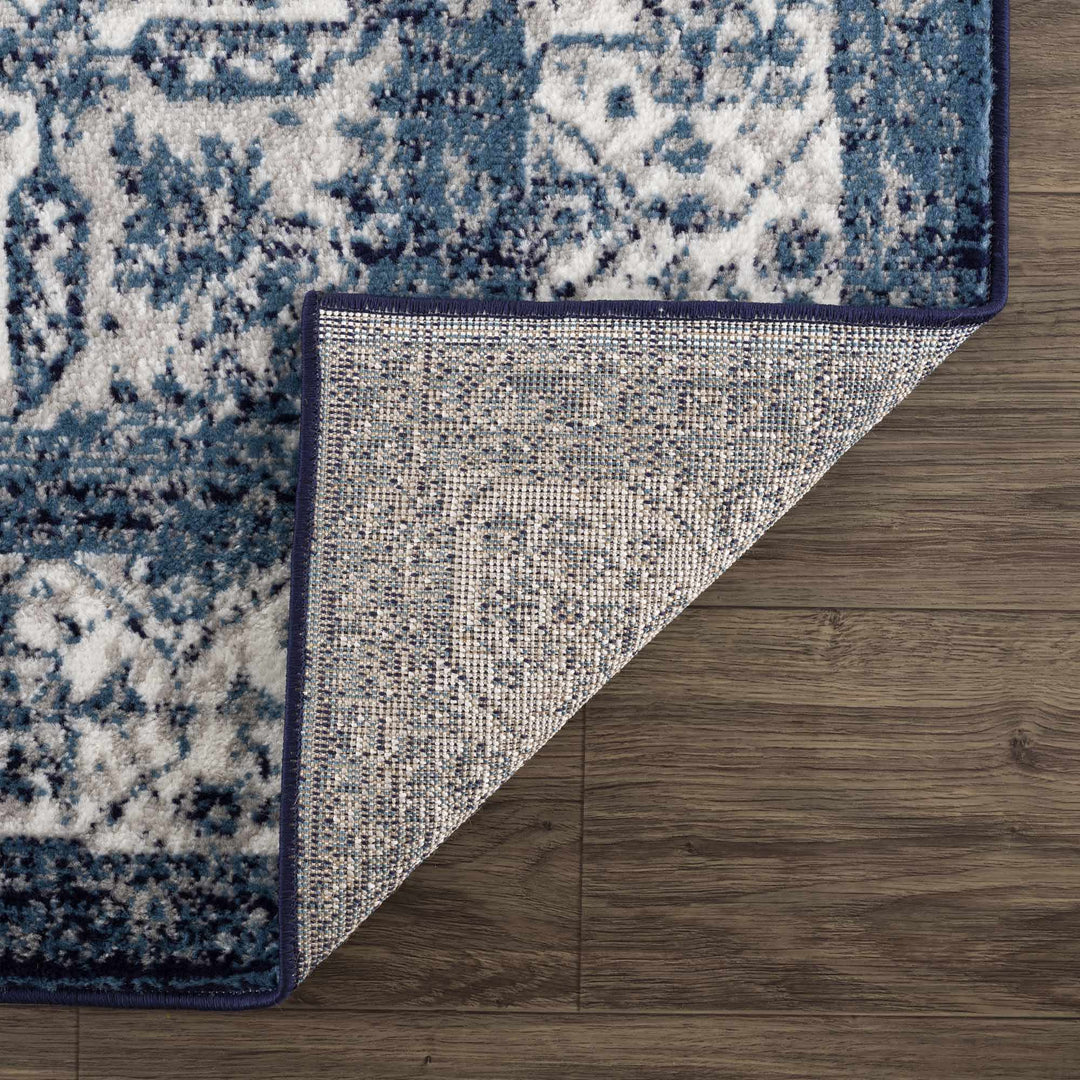 Premium look Blue and ivory Traditional Medallion Area Rug - The Rug Decor