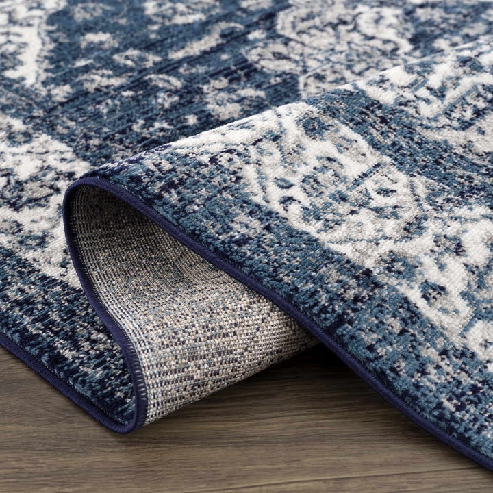 Premium look Blue and ivory Traditional Medallion Area Rug - The Rug Decor