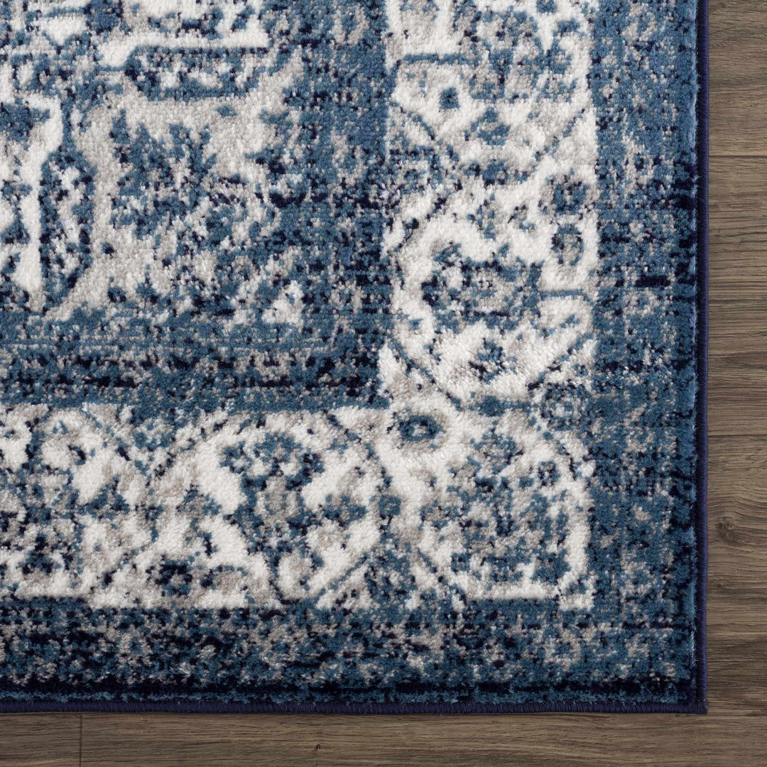 Premium look Blue and ivory Traditional Medallion Area Rug - The Rug Decor
