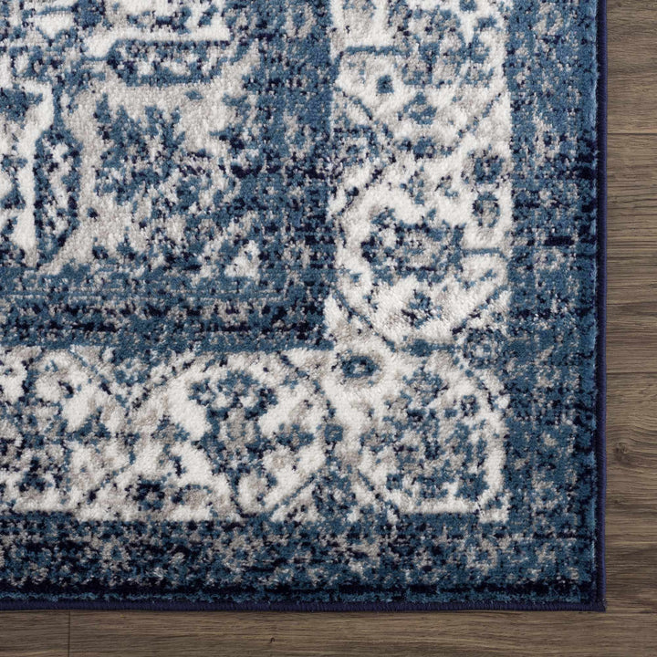 Premium look Blue and ivory Traditional Medallion Area Rug - The Rug Decor