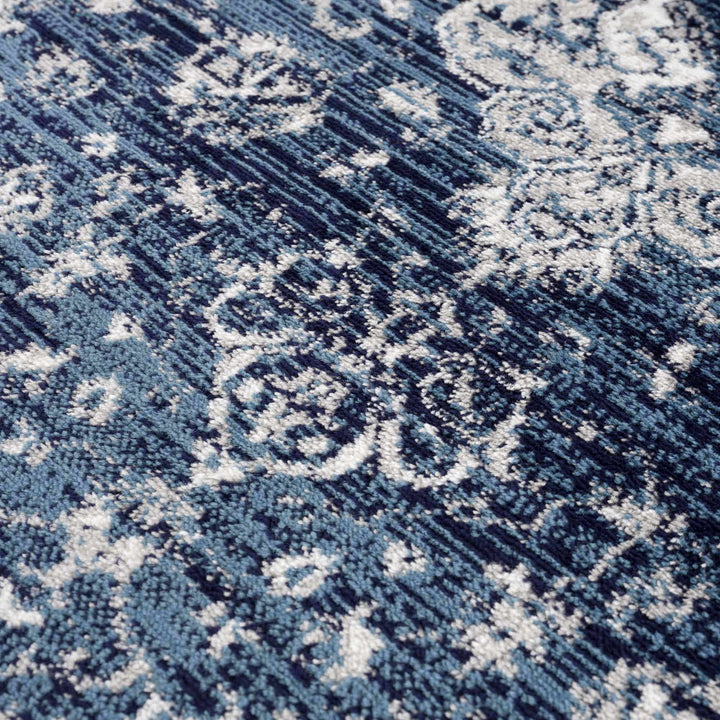 Premium look Blue and ivory Traditional Medallion Area Rug - The Rug Decor