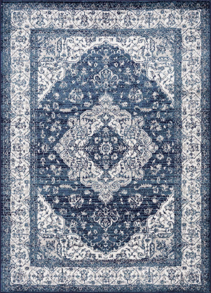 Premium look Blue and ivory Traditional Medallion Area Rug - The Rug Decor