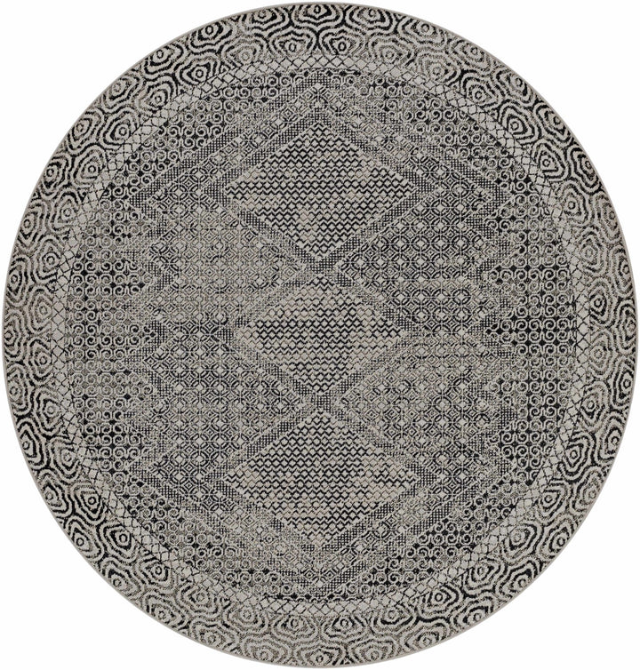 Premium look Silver and Black Geometrical washable Area Rug - The Rug Decor