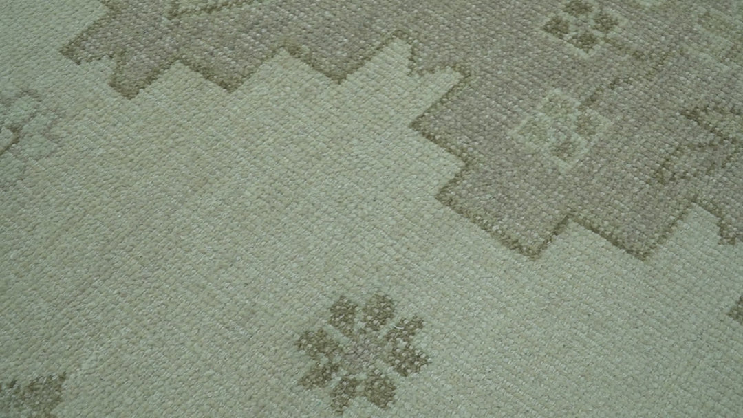 Custom Made Beige Traditional Turkish Design Hand knotted Wool Area Rug