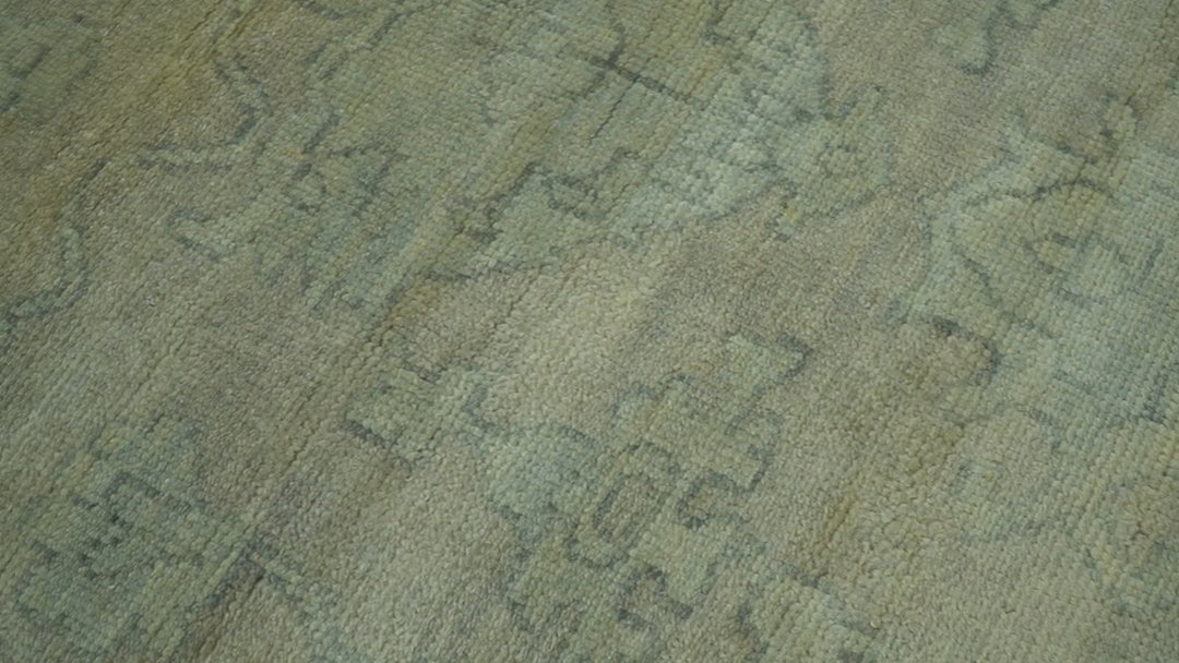 Gray And Beige Traditional Oushak Design 5.8x8.6 Hand Knotted Wool Area Rug