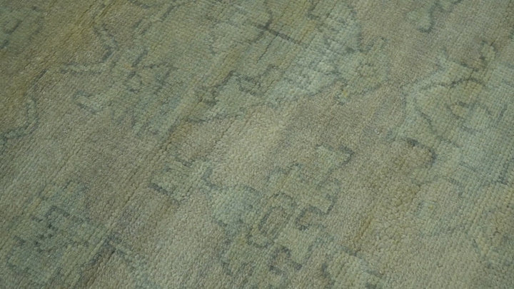 Gray And Beige Traditional Oushak Design 5.8x8.6 Hand Knotted Wool Area Rug