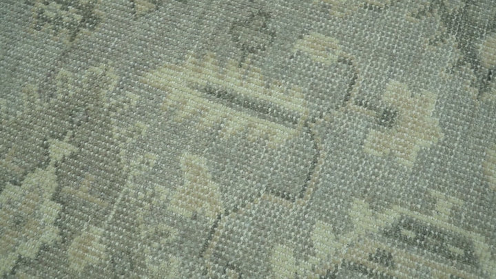 Custom Made Gray And Ivory Traditional Turkish Design Hand knotted Wool Area Rug