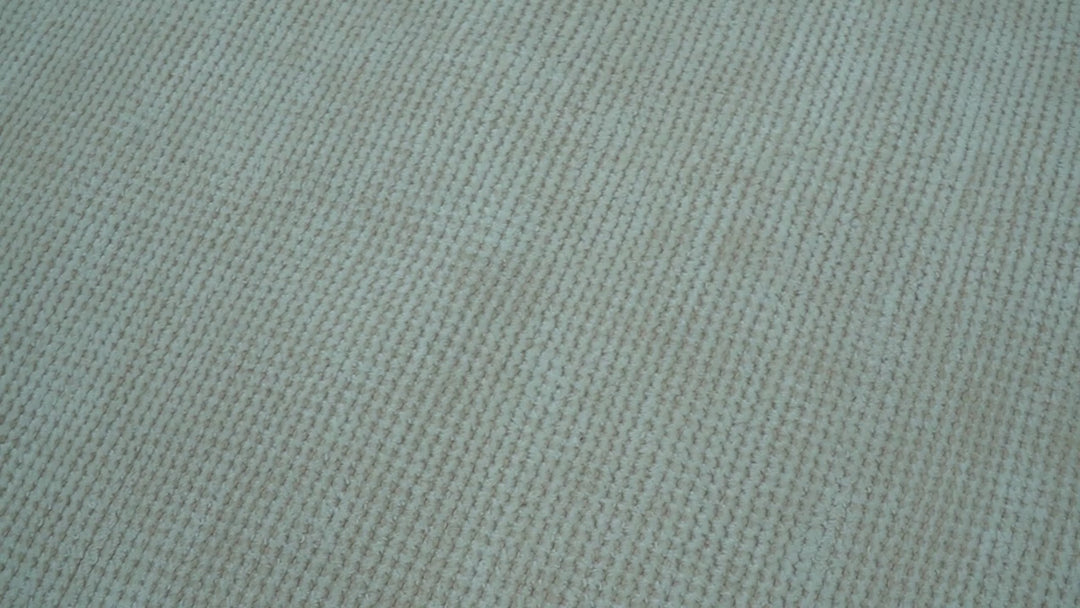 Modern Solid Design Ivory 5x8 Hand Woven Wool Area Rug