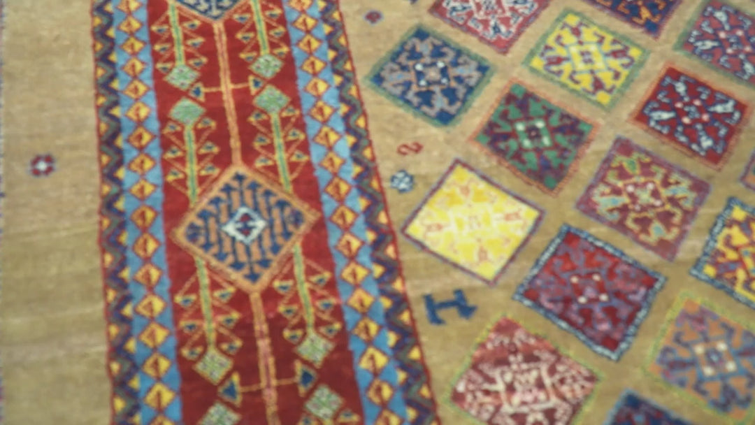 Brown Modern Geometrical Design 8x10 Hand Knotted wool Area Rug