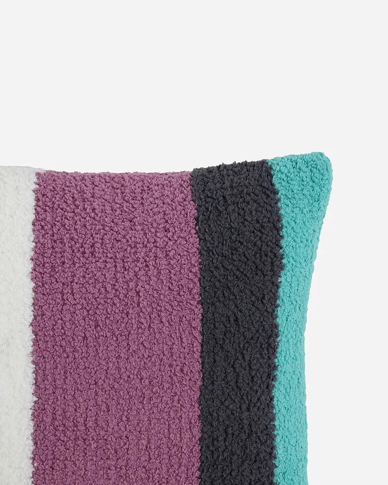 Purple And Colorful Striped Mini Pillow - The Rug Decor