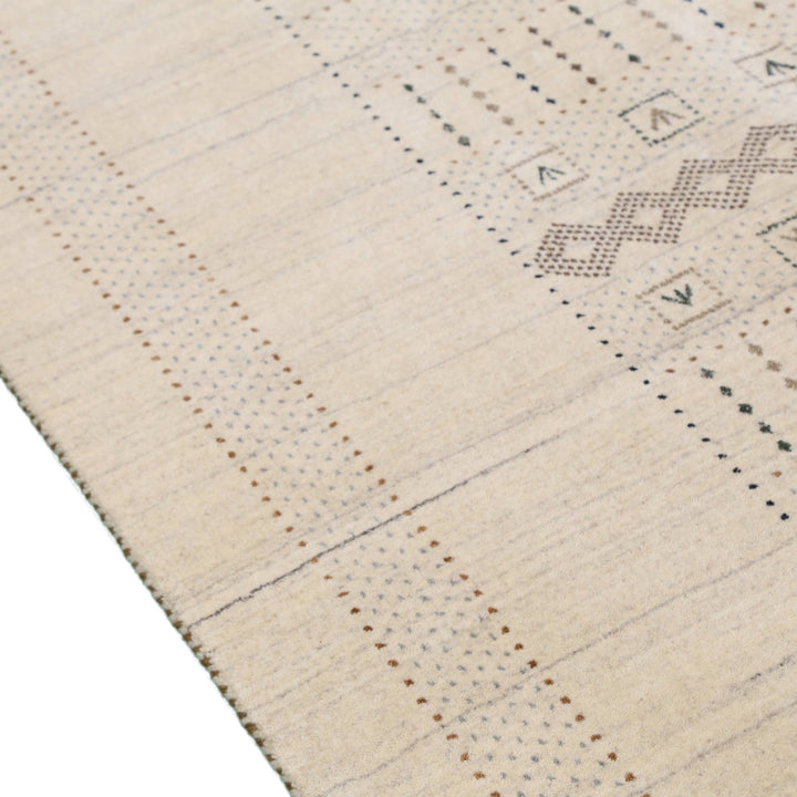 Ready to Ship Beige Gabbeh Design Hand Loomed Wool Area Rug - The Rug Decor