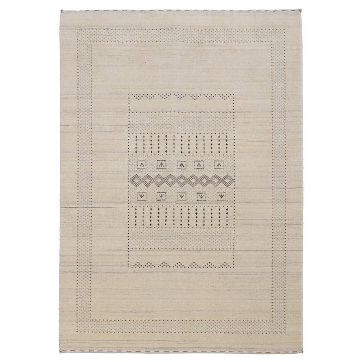 Ready to Ship Beige Gabbeh Design Hand Loomed Wool Area Rug - The Rug Decor