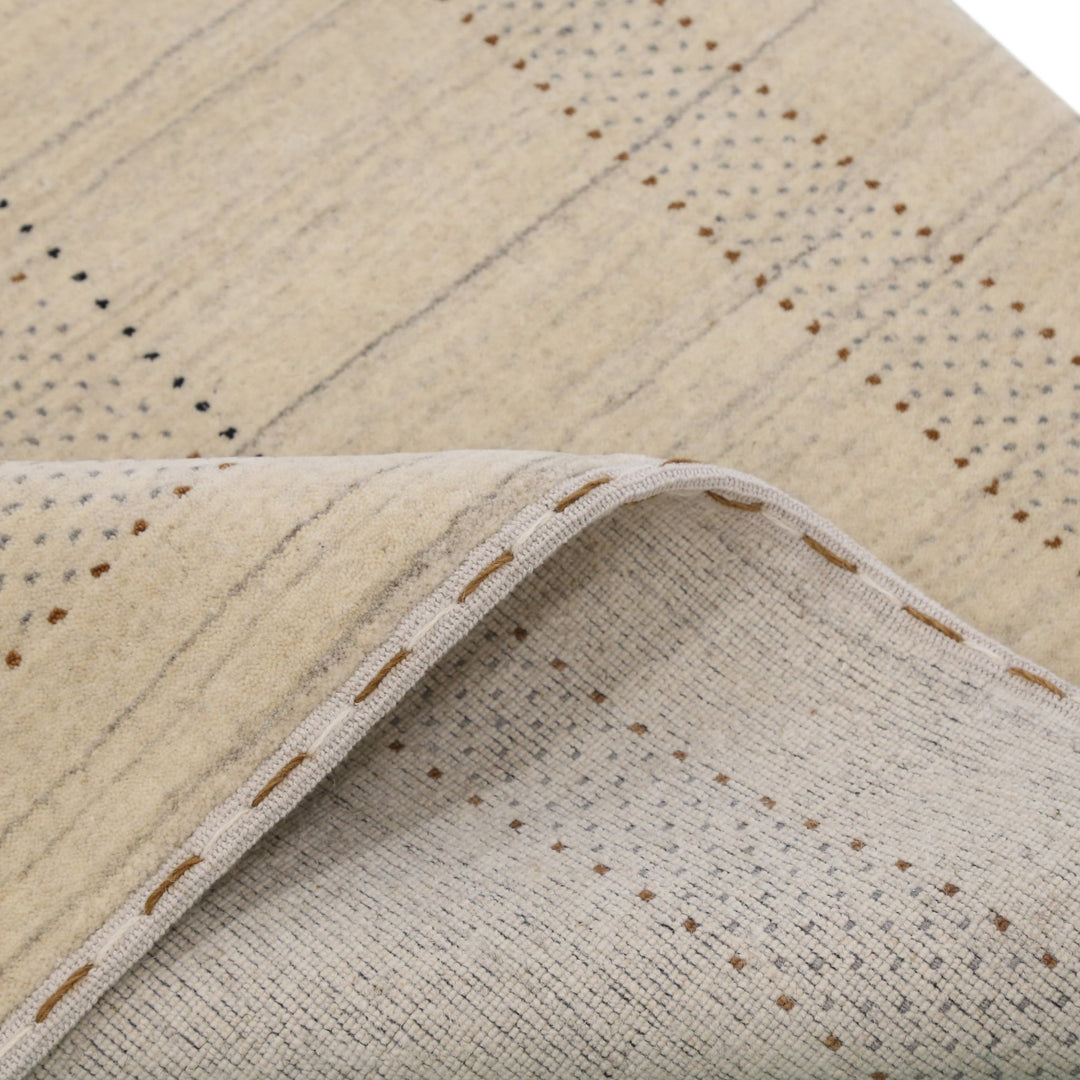 Ready to Ship Beige Gabbeh Design Hand Loomed Wool Area Rug - The Rug Decor