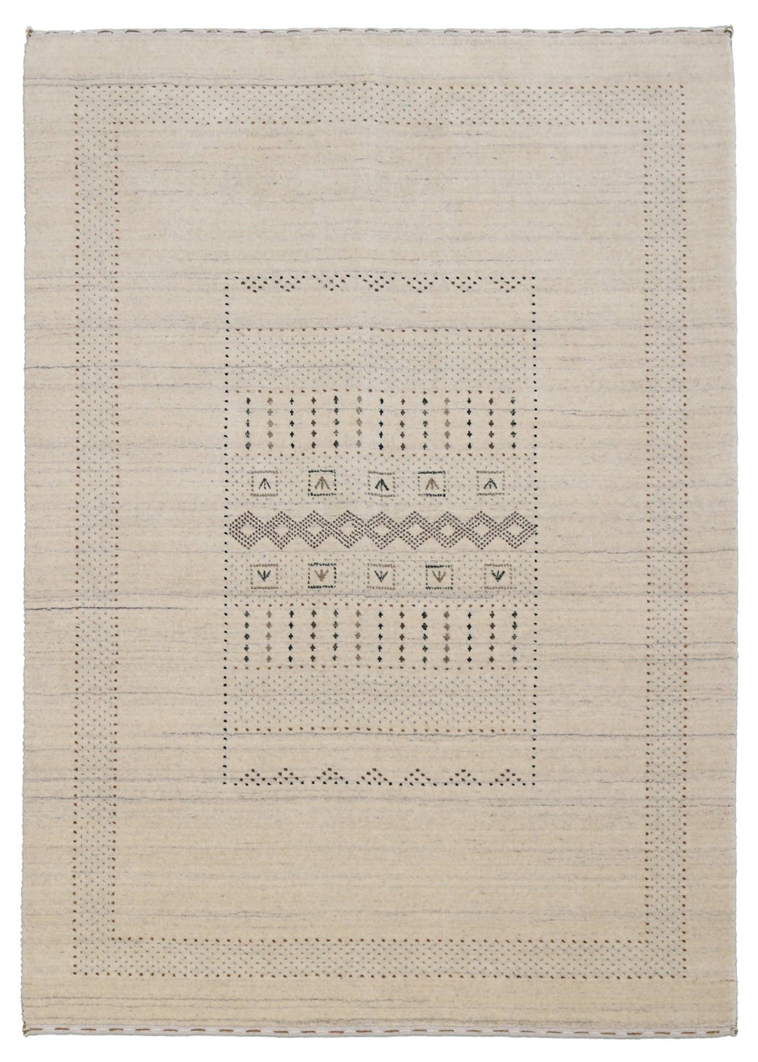 Ready to Ship Beige Gabbeh Design Hand Loomed Wool Area Rug - The Rug Decor