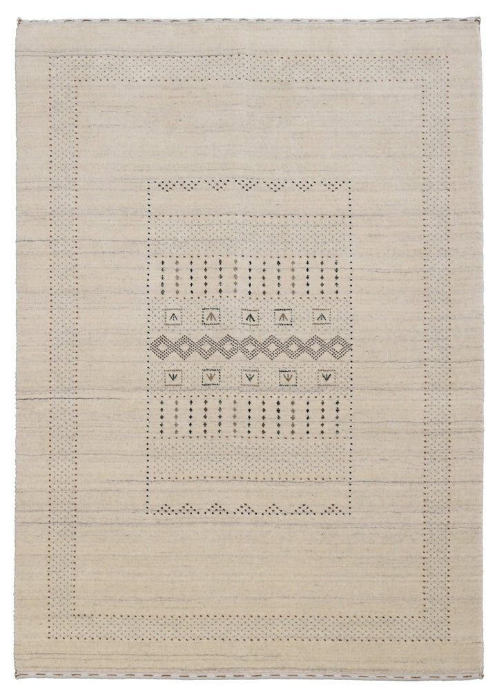Ready to Ship Beige Gabbeh Design Hand Loomed Wool Area Rug - The Rug Decor