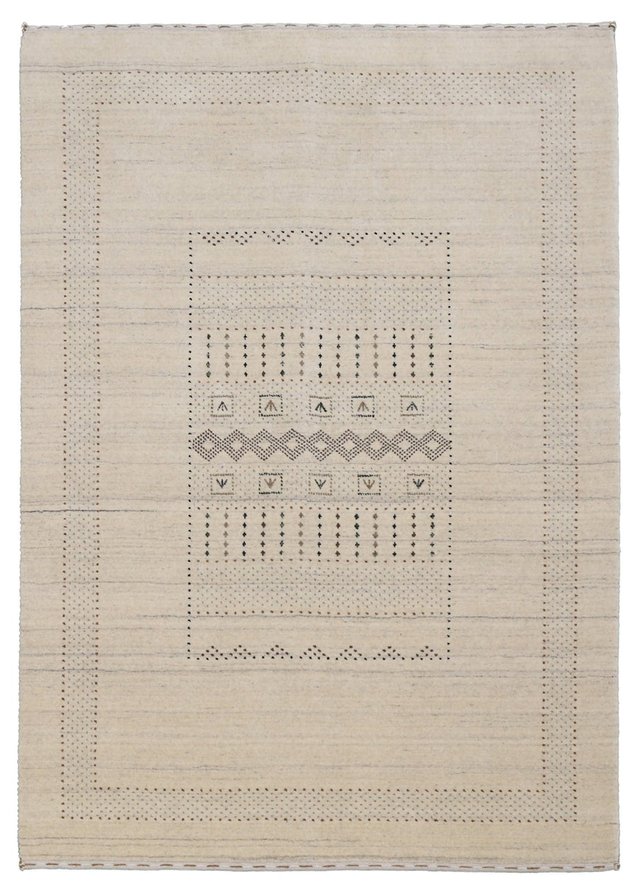 Ready to Ship Beige Gabbeh Design Hand Loomed Wool Area Rug - The Rug Decor