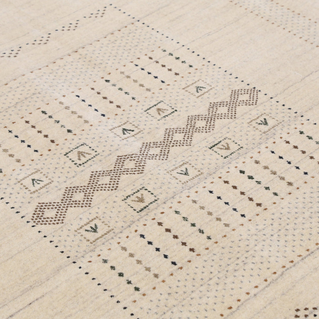 Ready to Ship Beige Gabbeh Design Hand Loomed Wool Area Rug - The Rug Decor