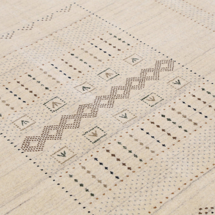 Ready to Ship Beige Gabbeh Design Hand Loomed Wool Area Rug - The Rug Decor