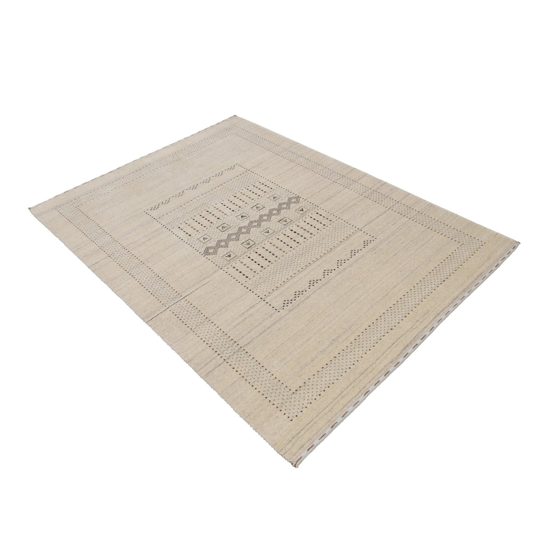 Ready to Ship Beige Gabbeh Design Hand Loomed Wool Area Rug - The Rug Decor