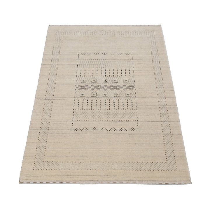 Ready to Ship Beige Gabbeh Design Hand Loomed Wool Area Rug - The Rug Decor