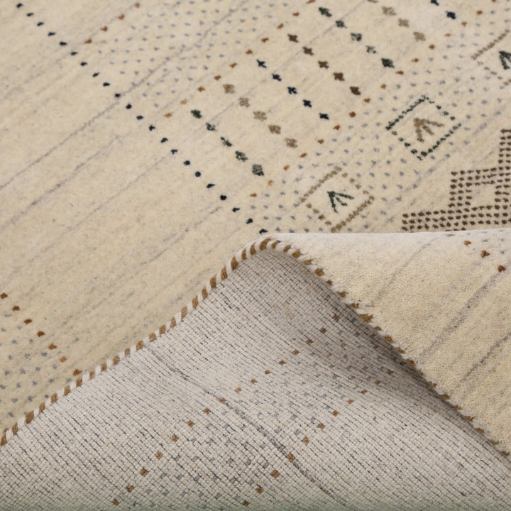 Ready to Ship Beige Gabbeh Design Hand Loomed Wool Area Rug - The Rug Decor
