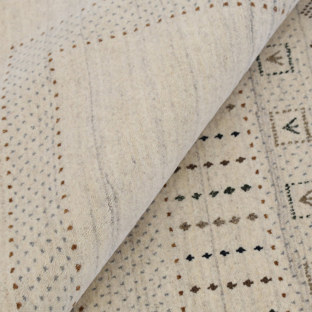Ready to Ship Beige Gabbeh Design Hand Loomed Wool Area Rug - The Rug Decor