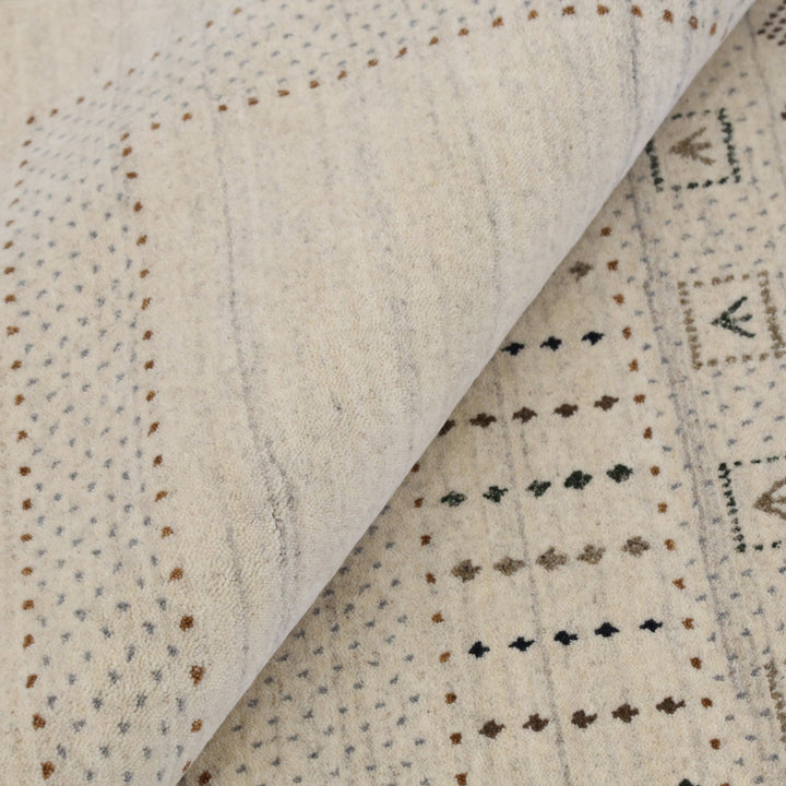 Ready to Ship Beige Gabbeh Design Hand Loomed Wool Area Rug - The Rug Decor