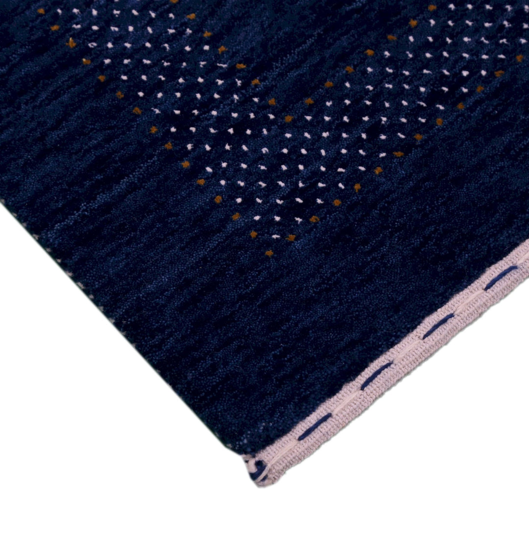 Ready to Ship Blue Center Pattern Wool Area Rug - The Rug Decor