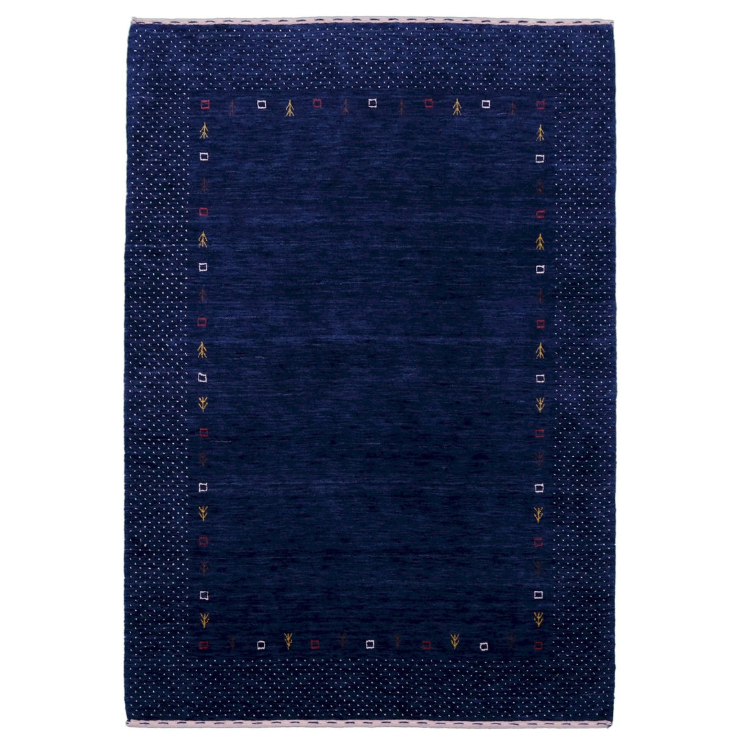 Ready to Ship Contemporary Gabbeh Border Design Hand Loomed Wool Area Rug - The Rug Decor