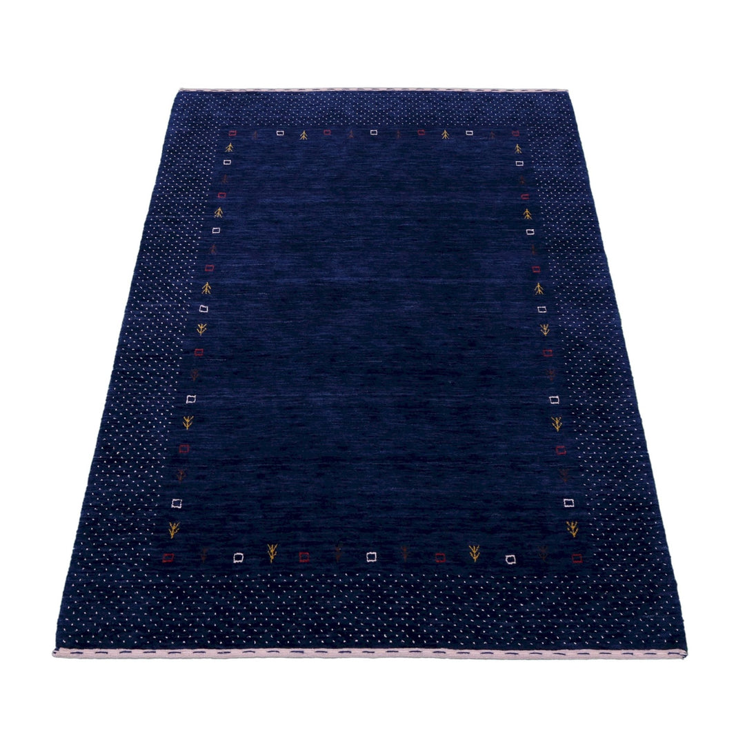 Ready to Ship Contemporary Gabbeh Border Design Hand Loomed Wool Area Rug - The Rug Decor