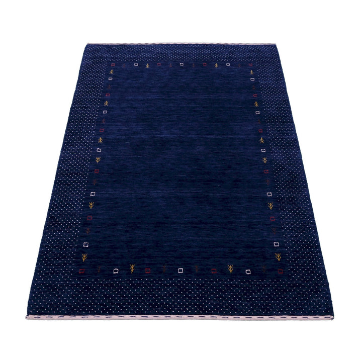 Ready to Ship Contemporary Gabbeh Border Design Hand Loomed Wool Area Rug - The Rug Decor
