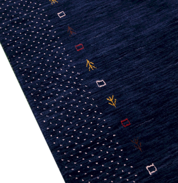 Ready to Ship Contemporary Gabbeh Border Design Hand Loomed Wool Area Rug - The Rug Decor