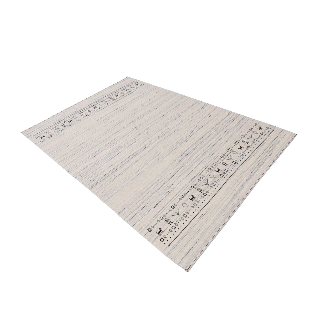 Ready to Ship Contemporary Ivory Design Hand Loomed Wool Rug - The Rug Decor