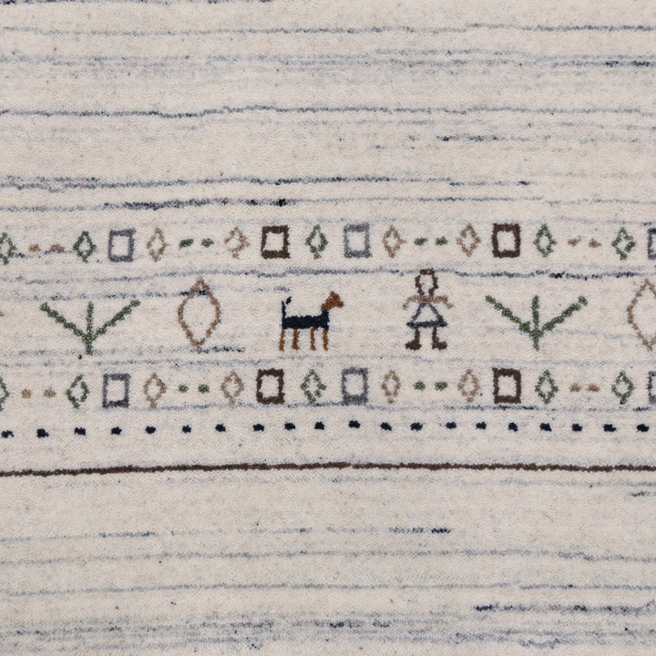 Ready to Ship Contemporary Ivory Design Hand Loomed Wool Rug - The Rug Decor