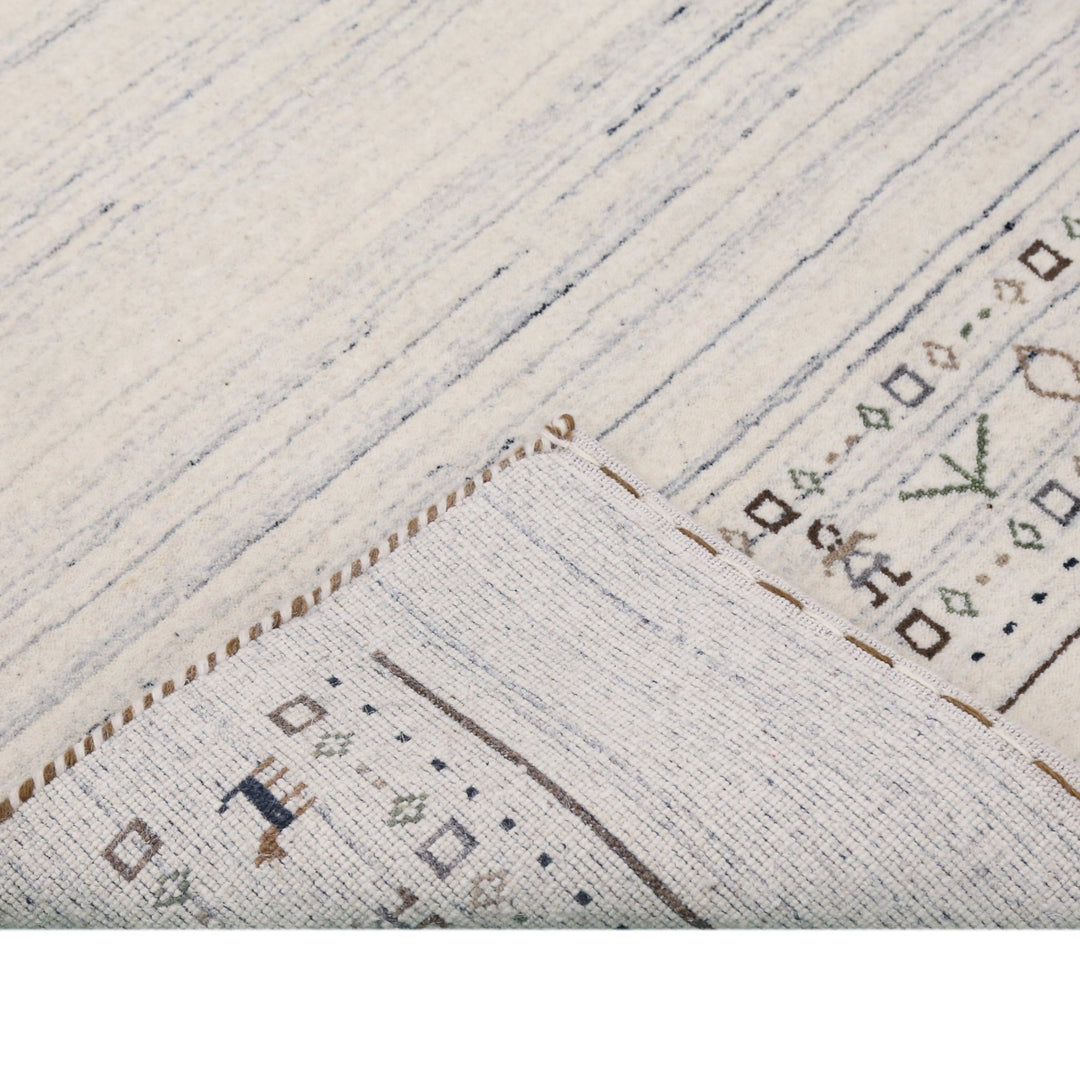 Ready to Ship Contemporary Ivory Design Hand Loomed Wool Rug - The Rug Decor