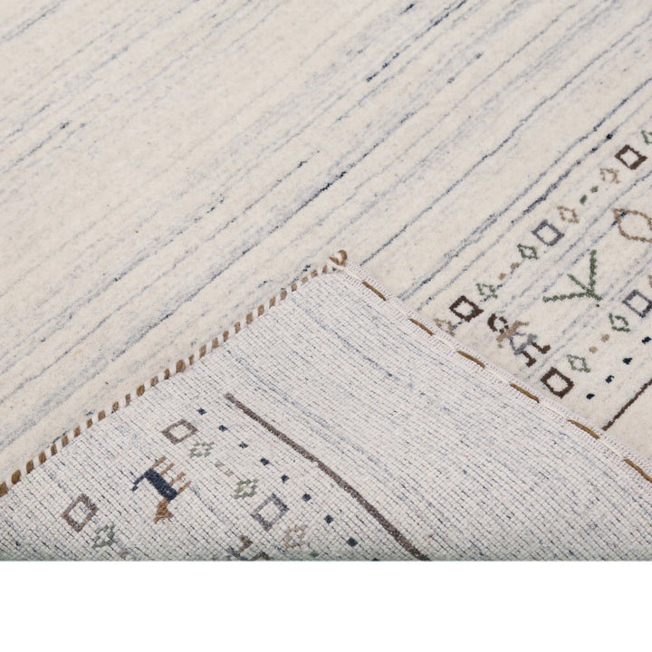 Ready to Ship Contemporary Ivory Design Hand Loomed Wool Rug - The Rug Decor