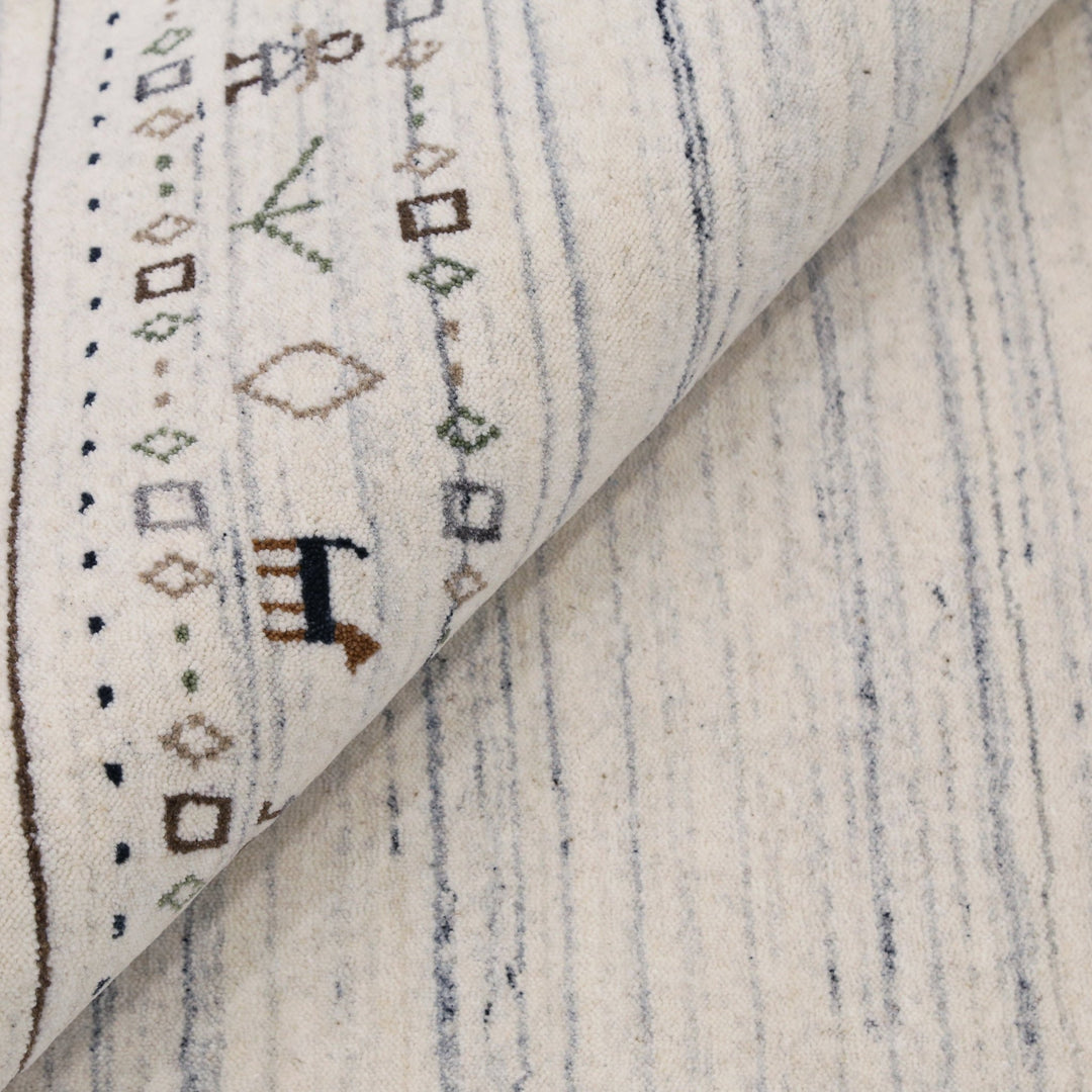 Ready to Ship Contemporary Ivory Design Hand Loomed Wool Rug - The Rug Decor
