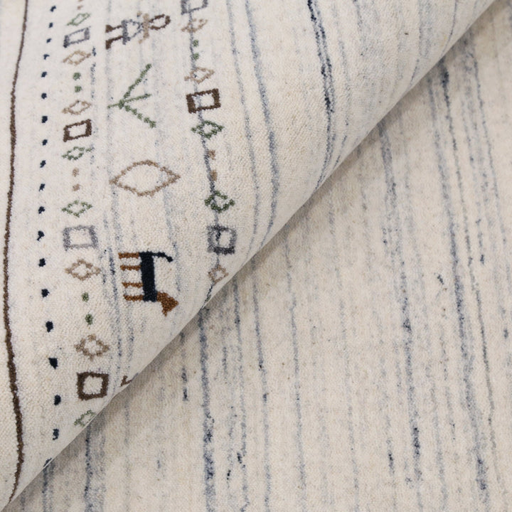 Ready to Ship Contemporary Ivory Design Hand Loomed Wool Rug - The Rug Decor